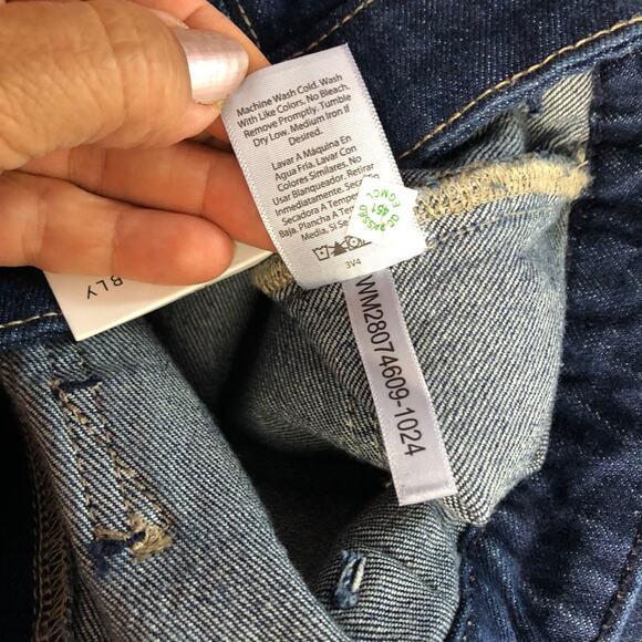 NWT Free Assembly Patch Pocket Jeans Womens Blue Wide Leg Dark Wash Size 16 New - Picture 10 of 13